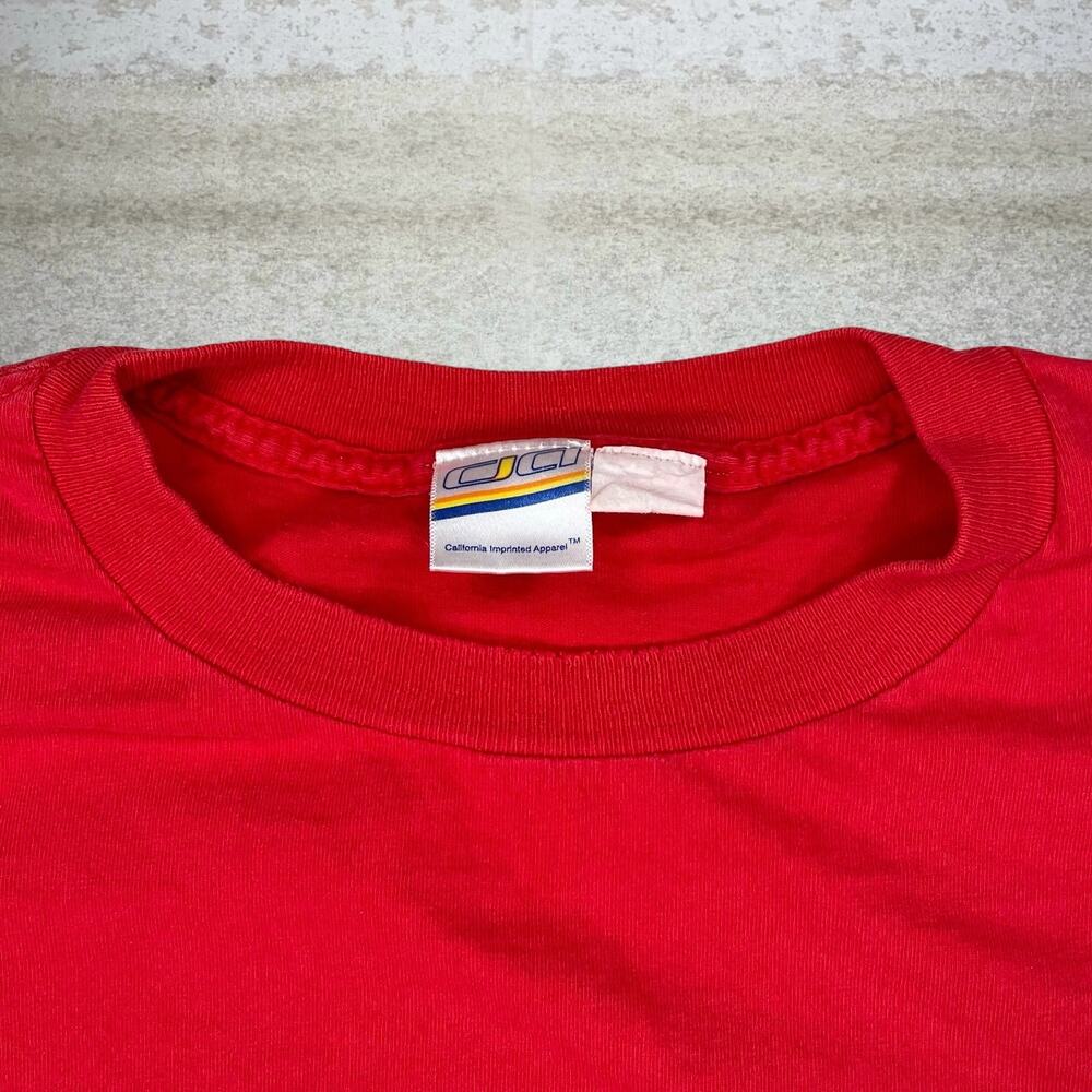 Vintage Y2K CIA Shirt Mens L Crimson Red Crazy Wave Graphic Short Sleeve Skater - Picture 4 of 6